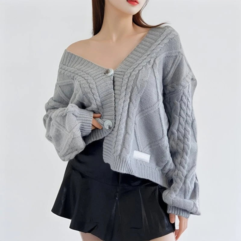 Y2k Cardigans Female Oversized Sweater Spring ttpd Grey Cardigan Women 2025 New Collection Loose Fit Warm Cropped Cardigan