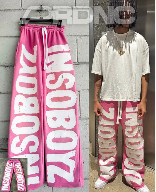 Y2K New American Fashion Letter Printing Oversized Jogging Pants Men's Harajuku Hip-Hop Casual Couple Wide-Leg Pants Street Wear
