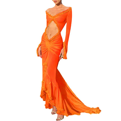 Women Sexy Mesh Sheer Maxi Dress Y2k Floral See Through Low Cut Backless Bodycon Fitted Long Dress Party Dress Night Gown