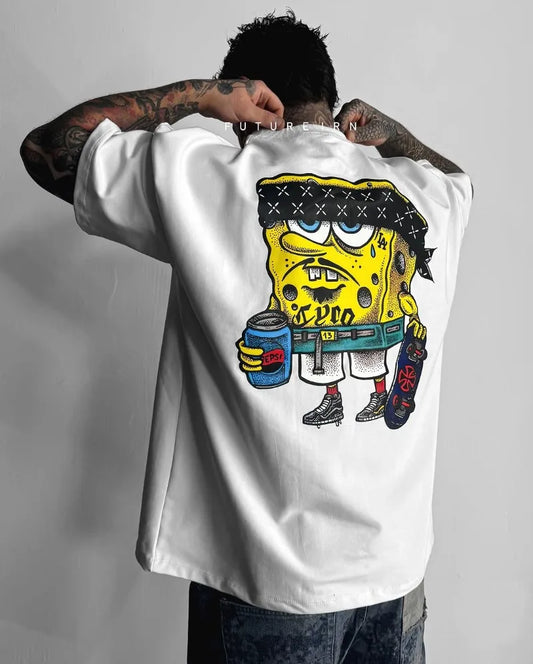 2025 new men y2k top fashion trend cartoon print short sleeve hip hop street shirt Harajuku trend couples oversized T-shirt